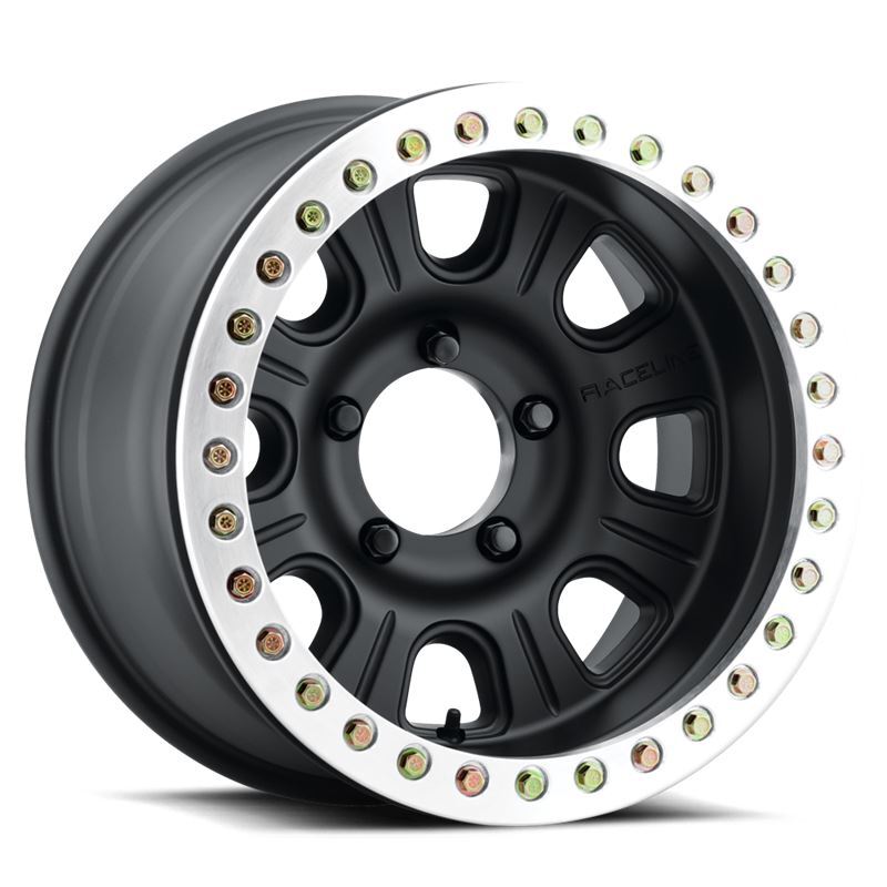 Raceline RT231 Monster 15x8in / 5X5.5 DBP BP / -32mm Offset / 107.95mm Bore - Satin Blk Machined
