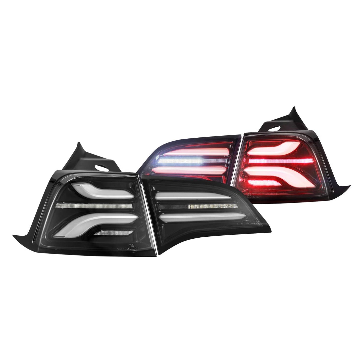 AlphaRex 20-22 Tesla Model Y PRO-Series LED Tail Lights Jet Black w/Seq Sig