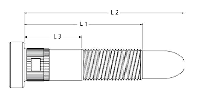 ARP 3.200 Thread Length - 4.05 UHL - 2.100 Knurl Length NASCAR Wheel Stud Kit (Pack of 5)-thumbmail-1