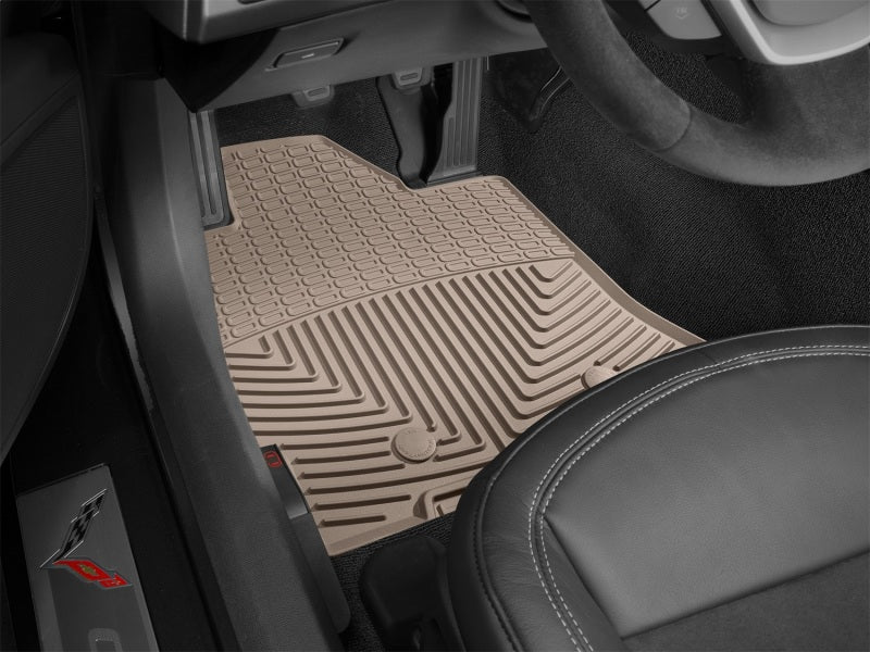 WeatherTech 2014+ Chevrolet Corvette Front Rubber Mats - Tan-thumbmail-2