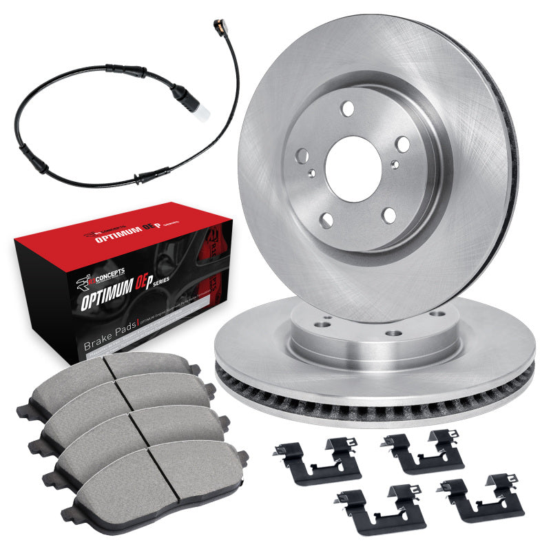 R1 21-23 Toyota Supra 2.0L (w/330mm Rotors) Front Brake Rotor & Optimum Oe Pads w/Hardware-thumbmail-1