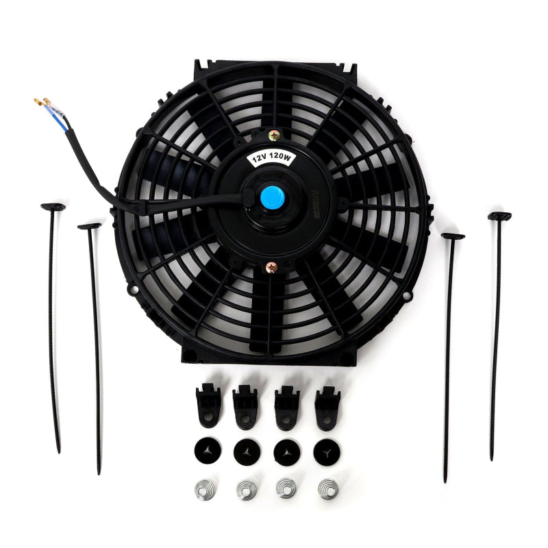 BLOX Racing Electric Slim Fan - 12in 120W - Straight Blade Black - V2-thumbmail-1