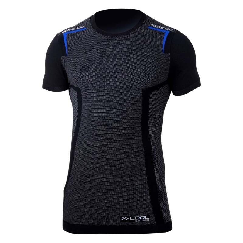 Sparco T-Shirt K-Carbon Black/Blue-thumbmail-1