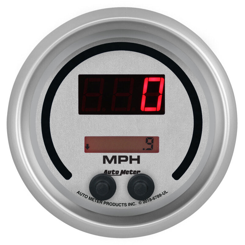 Autometer 85.7mm Silver Switchable 260 MPH / 260 KM/H Speedometer Ultra-Lite Elite Digital Gauge-thumbmail-1