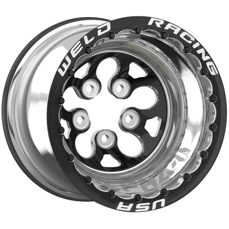 Weld Alpha-1 Pro 15X14 / 5X4.75 BP / 1 BS / -165 Offset - Black CTR Black MT Wheel DBL-thumbmail-1