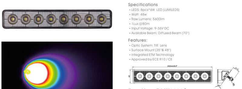 Oracle 9.5" 48W Angled LED Scene Light - 5,700K-thumbmail-2