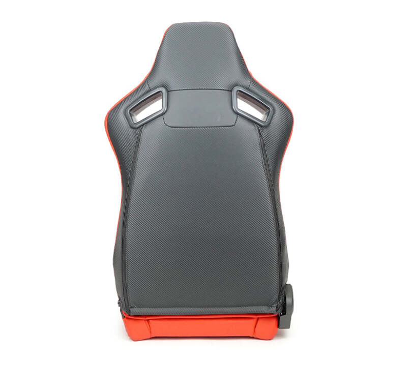 NRG Omega Reclinable Racing Seat (Pair) Red with Black Carbon Vinyl Back-thumbmail-2