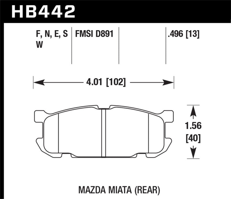 Hawk Performance 01-03 Mazda Miata HPS 5.0 Rear Brake Pads-thumbmail-1