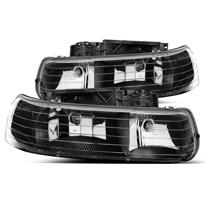 Raxiom 99-02 Chevrolet Silverado 1500 Axial Series Euro Headlights- Black Housing- Clear Lens-thumbmail-1