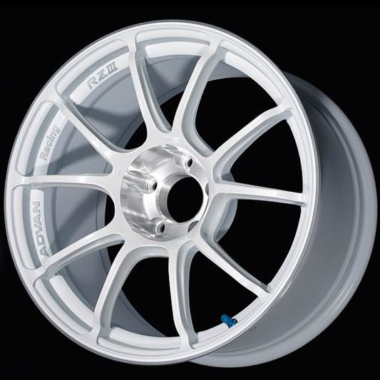 Advan RZIII 18x9.5 / +45 Offset / 5x100 BC / 63mm Bore / Racing White Metallic & Diamond Cut