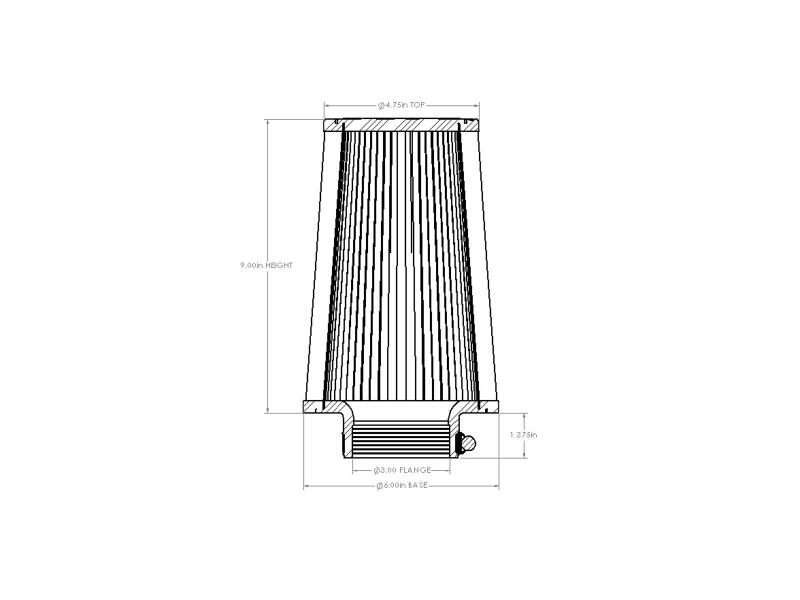 aFe POWER Universal Clamp-On Air Filter w/ D2 Dura-Dry Media - 3in F x 6in B x 4-3/4in T x 9in H-thumbmail-3
