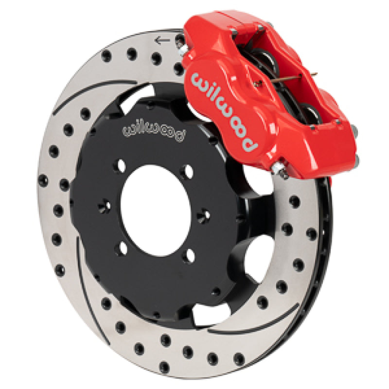Wilwood Forged Dynalite Front Hat Kit 11.75in SRP Drilled/Slotted Rotor Red Caliper 90-05 Miata-thumbmail-1