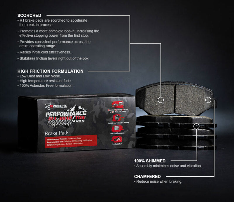 R1 88-07 Ford F-53 Motorhome Chassis Front/Rear Performance Off-Road/Tow Brake Pads-thumbmail-2