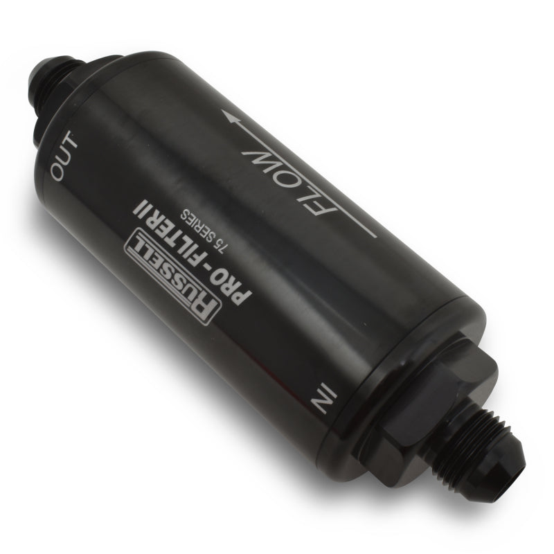 Russell Performance ProFilter 2 Fuel Filter 6 1/4in Long 10 Micron 10AN Male In/Out - Black-thumbmail-2