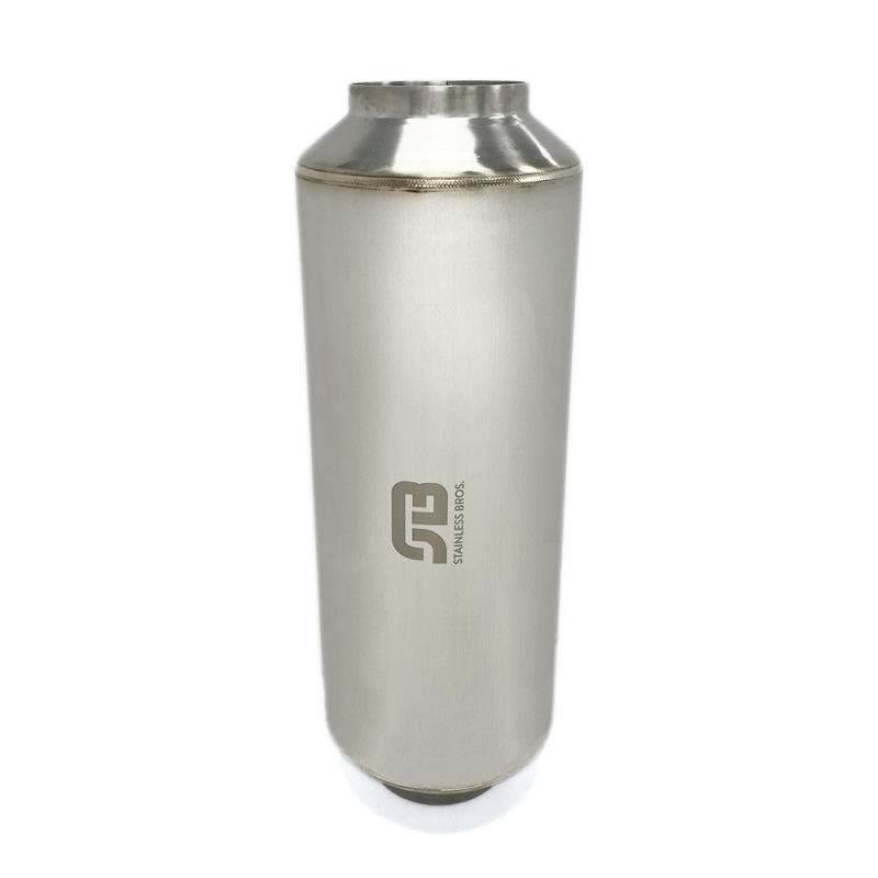 Stainless Bros 17in Overall Length 3.5in SS304 Matte Finish Lightweight Race Muffler-thumbmail-1
