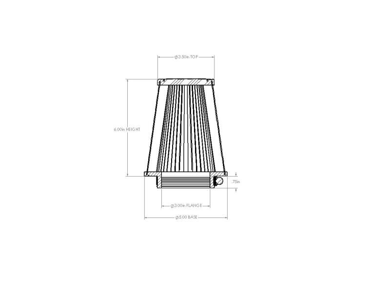 aFe POWER Universal Clamp-On Air Filter w/ D2 Dura-Dry Media - 3in F x 5in B x 3-1/2in T x 6in H-thumbmail-3