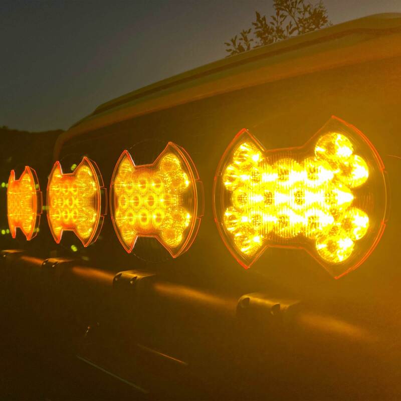 KC HiLiTES SlimLite 8in. LED Light Shield SAE Driving (Shield Only) - Selective Yellow-thumbmail-2