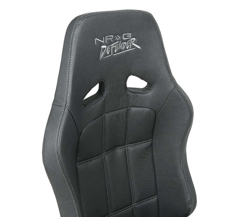 NRG Defender Water Resistant Steel Frame Suspension Seats Black w/ Blue Trim & Defender logo-thumbmail-2
