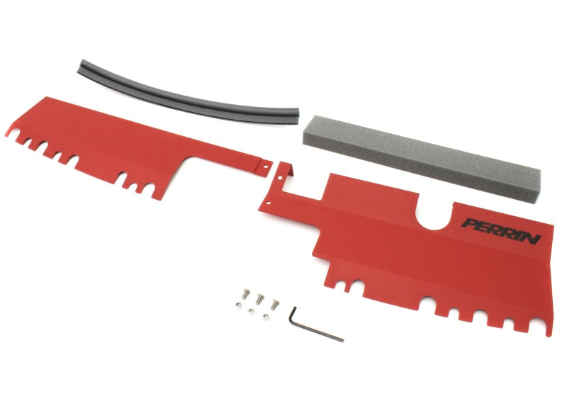 Perrin 15-21 WRX/STI Radiator Shroud (With OEM Intake Scoop) - Red-thumbmail-2