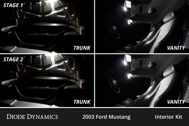 Diode Dynamics 94-04 d Mustang Interior LED Kit Cool White Stage 1-thumbmail-2