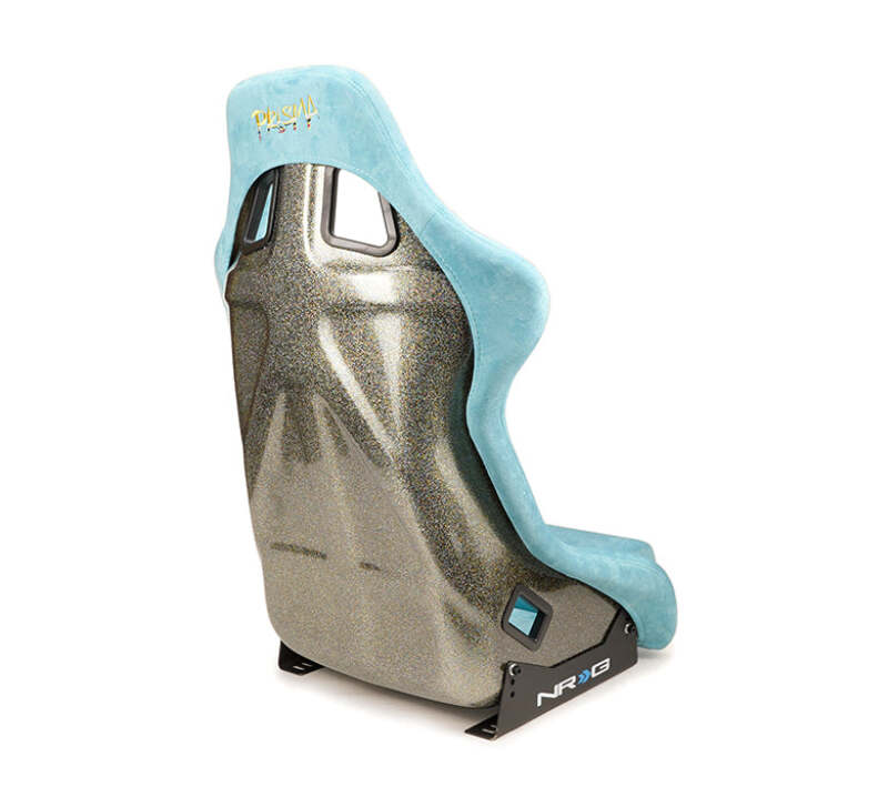 NRG FRP Bucket Seat ULTRA Edition W/ Grey Pearlized Back / Teal Microfiber Material - Large-thumbmail-2