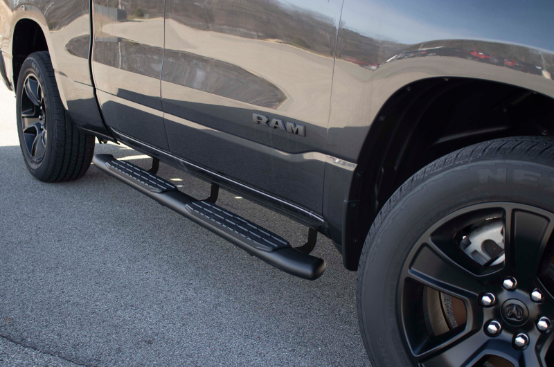 Fishbone Offroad 2019+ Dodge Ram 1500 Quad Cab Oval Side Steps - Black Textured-thumbmail-2