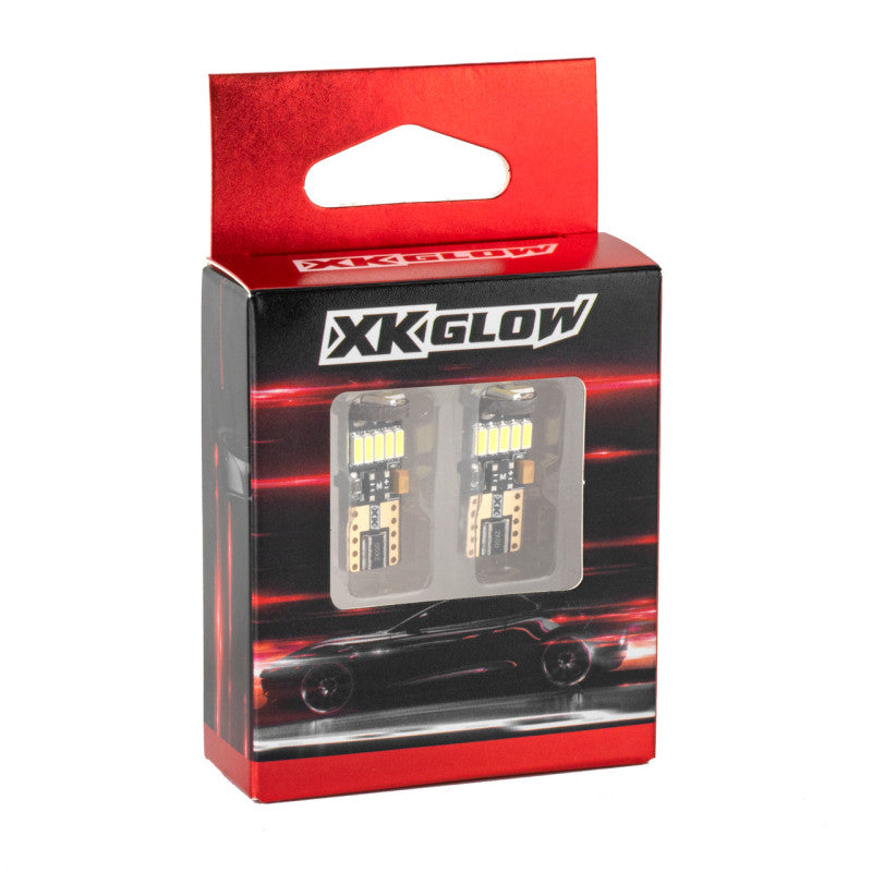 XK Glow Amber T10 194 Error Free Ultra Bright LED Bulb 2pc Set w/ Built-in Canbus-thumbmail-1