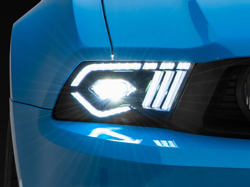 Raxiom 10-12 Ford Mustang w/ Factory Halogen LED Projector Headlights- Blk Housing (Clear Lens)-thumbmail-1