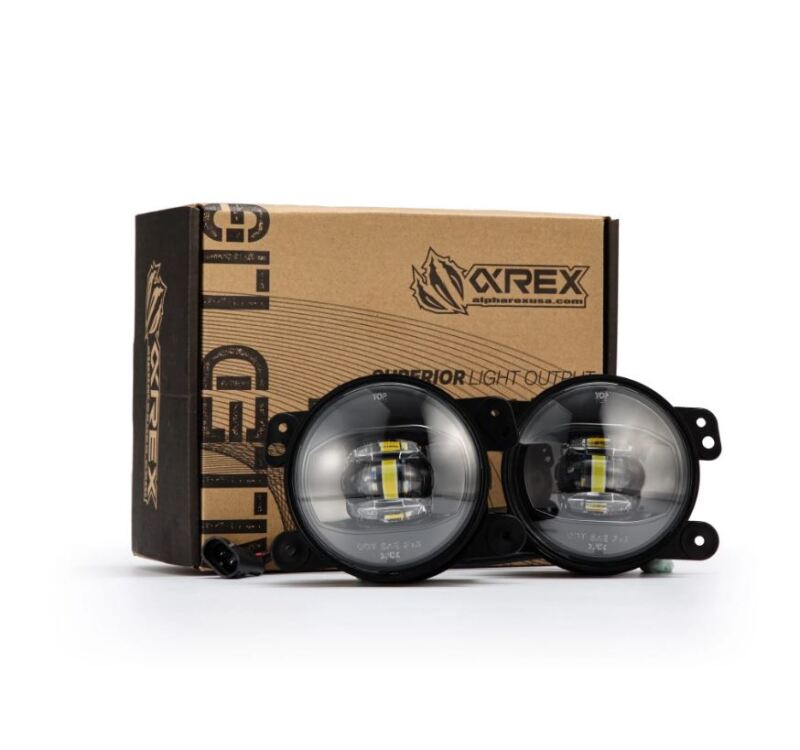 AlphaRex Universal Chrysler/Dodge/Hummer/Jeep DoubleTap Dual Color LED Proj Fog Lights - White/Amber-thumbmail-1