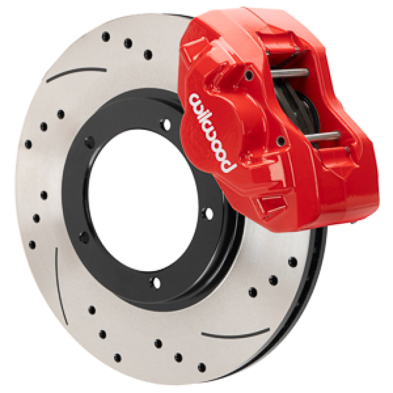 Wilwood 84-89 Porsche 911 D45 11.10in. Front Brake Kit w/ Flex Lines - Drilled Rotors (Red)-thumbmail-1