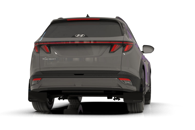 Rally Armor 2025+ Hyundai Tucson (Excl. ICE & XRT) Black UR Mud Flap w/ White Logo-thumbmail-2
