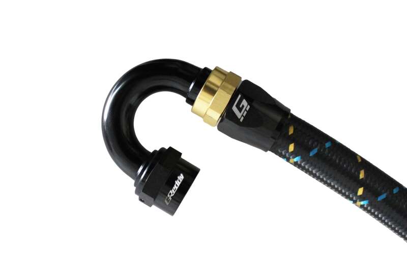 GReddy AN08 180 DEGREE HOSE END SWIVEL BLACK/GOLD ANODIZED-thumbmail-1