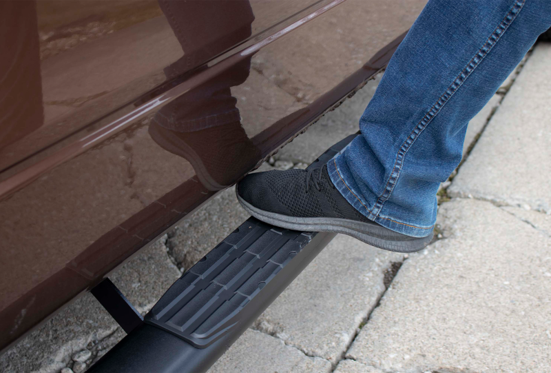 Fishbone Offroad 09-14 Ford F150 Extended Super Cab Oval Side Steps - Black Textured-thumbmail-2