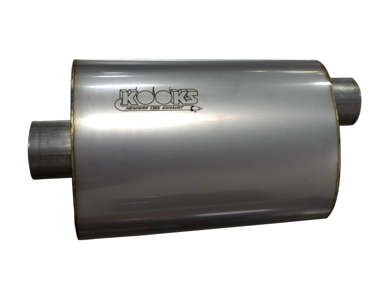 Kooks 2.5in. Oval Center/Offset Muffler 12in. Long Body Stainless Steel-thumbmail-2