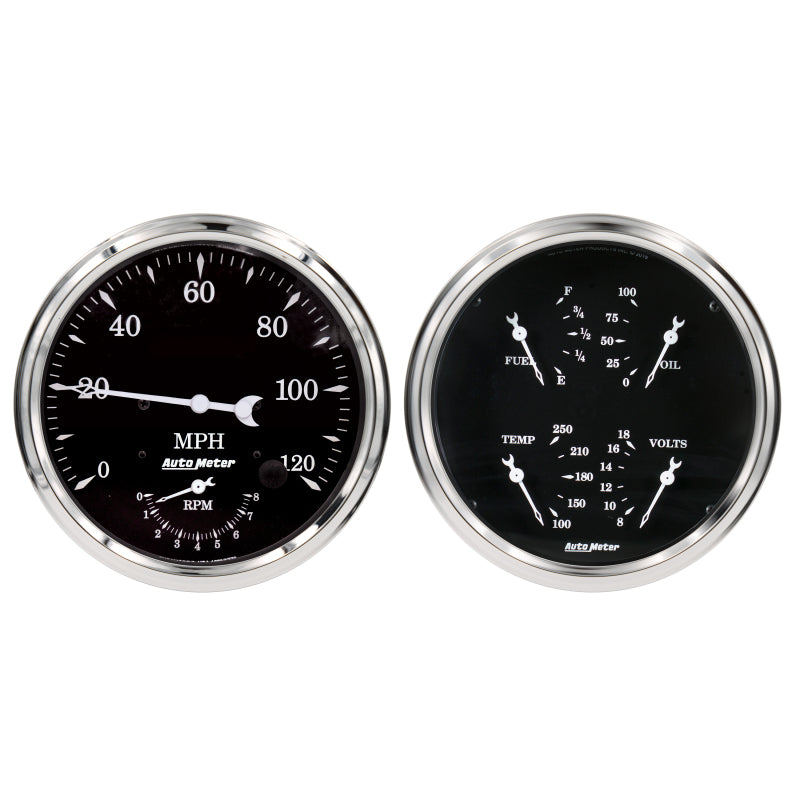 Auto Meter Old Tyme Black Quad & Tach/Speedo 5in. - 2 Pc.-thumbmail-1