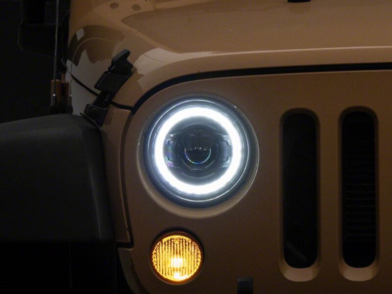 Raxiom 07-18 Jeep Wrangler JK 7-Inch V2 Dragon Eye LED Headlights- Black Housing- Clear Lens-thumbmail-4