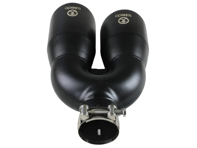 aFe Takeda 2.5in 304 Stainless Steel Clamp-on Exhaust Tip Driver Side 2.5in Inlet 4inDual-Black-thumbmail-2