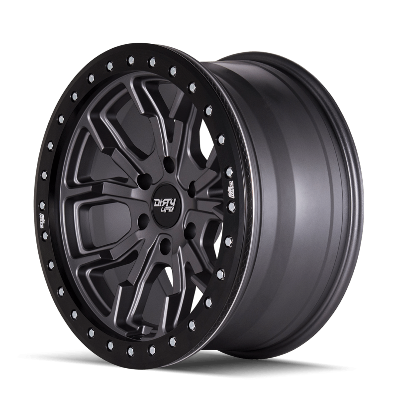 Dirty Life 9303 DT-1 17x9/6x139.7 BP/-12mm Offset/106mm Hub Matte Gunmetal Wheel - Beadlock-thumbmail-3