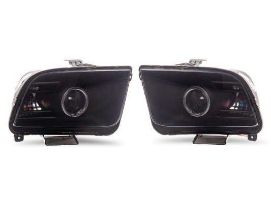 Raxiom 05-09 Ford Mustang w/ Factory Halogen LED Halo Headlights- Blk Housing (Smoked Lens)