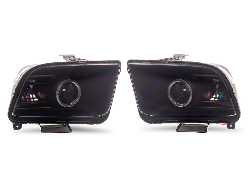 Raxiom 05-09 Ford Mustang w/ Factory Halogen LED Halo Headlights- Blk Housing (Smoked Lens)-thumbmail-1