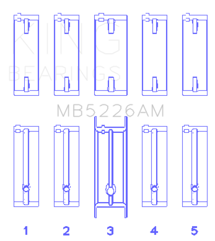 King Engine Bearings Mazda 626 F8 (Size +0.25mm) Main Bearing Set-thumbmail-1