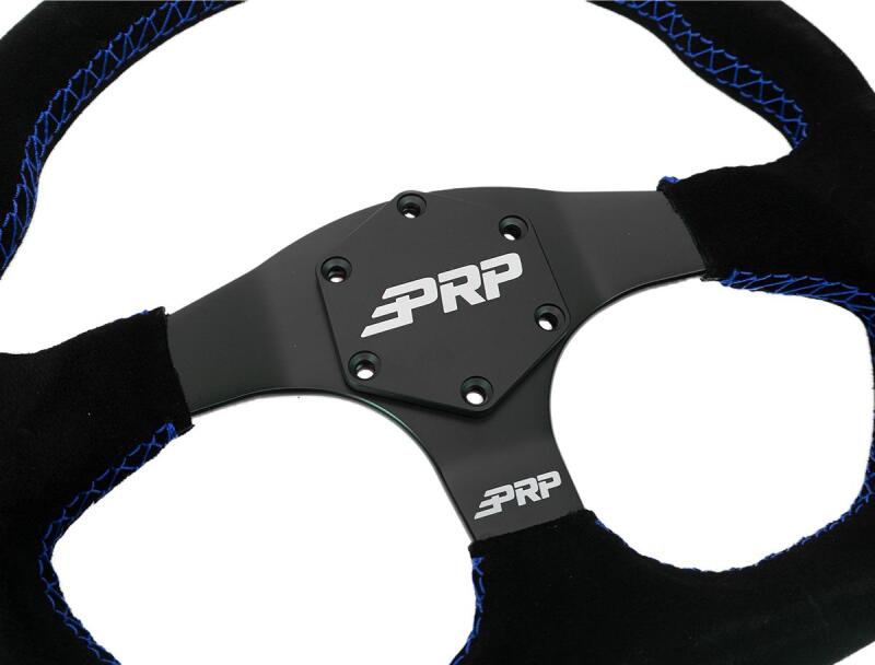 PRP Suede D-Shape Steering Wheel - Blue-thumbmail-2
