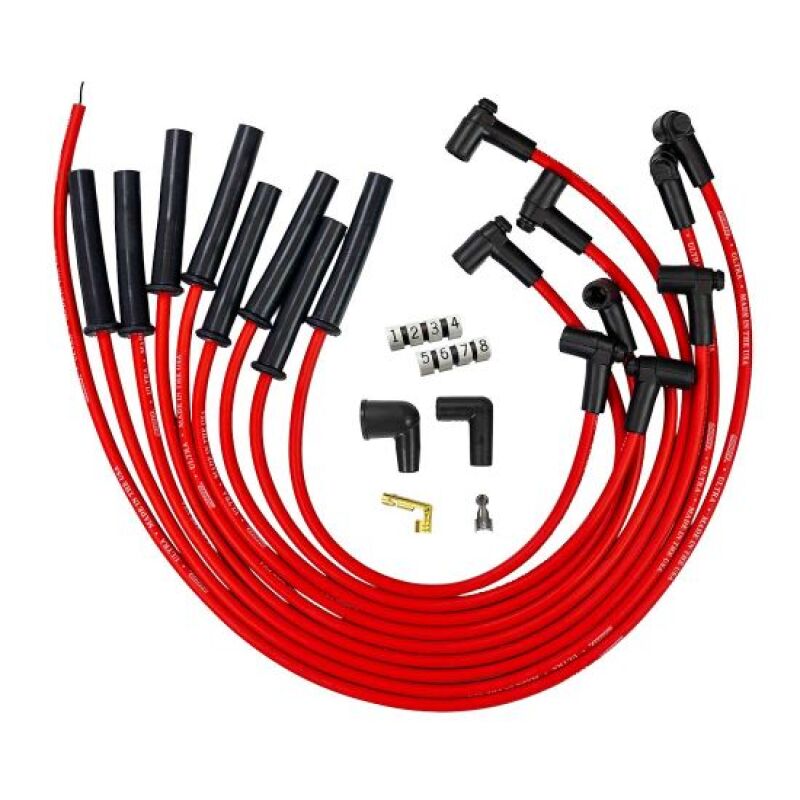 Moroso Ford 289 302 351W HEI-Style Cap Ultra 350 8mm Multi-Angle Boot Spark Plug Wire Set - Red-thumbmail-1