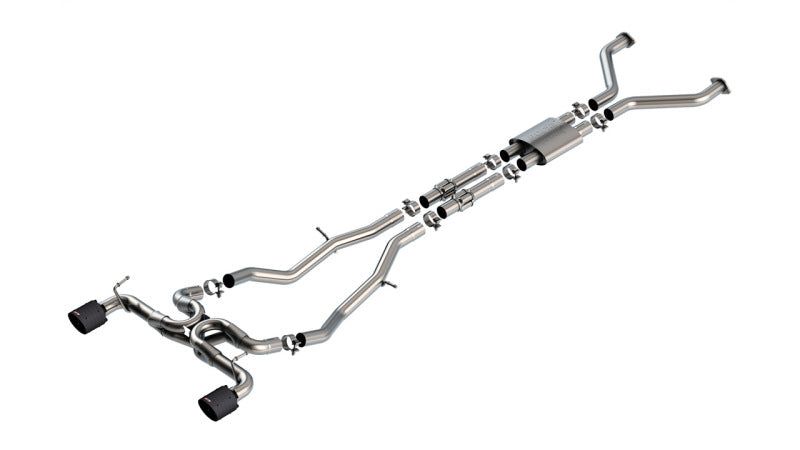 Borla 22-24 Nissan Z 2.5in ATAK Cat Back Exhaust 4.5in Tip - Carbon Fiber Black Anodized-thumbmail-1