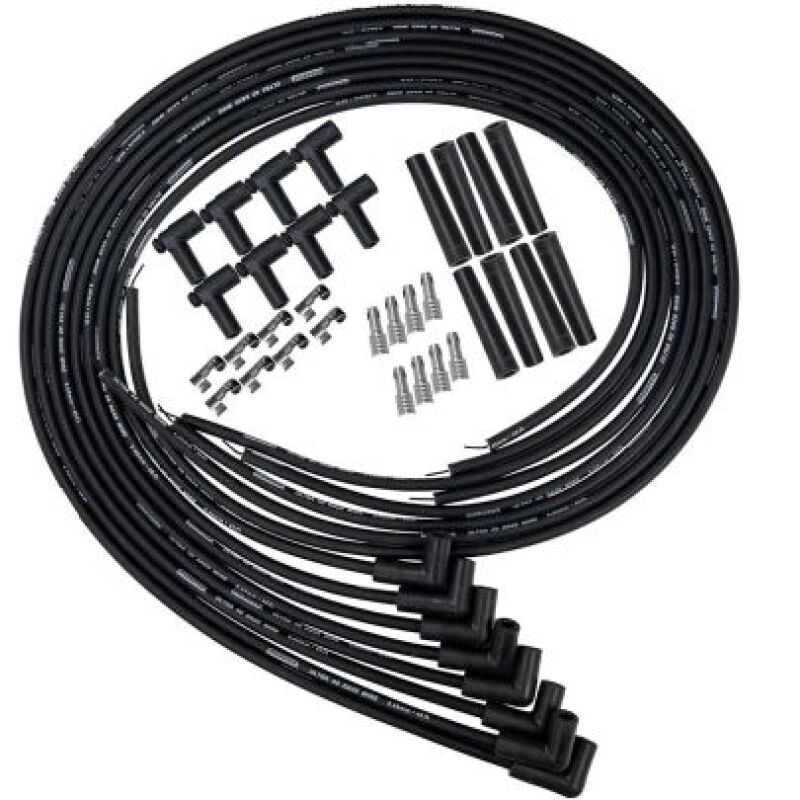 Moroso Universal 90 Degree Plug Ends Black Ultra 40 Wire Set & Coil Pack Kit-thumbmail-1