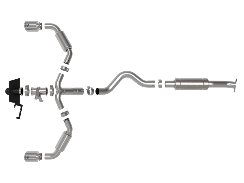 aFe 23-24 Toyota GR Corolla L3 1.6L (t) Gemini XV 3in to 2-1/2in Cat Back Exhaust w/ Polished Tips-thumbmail-6