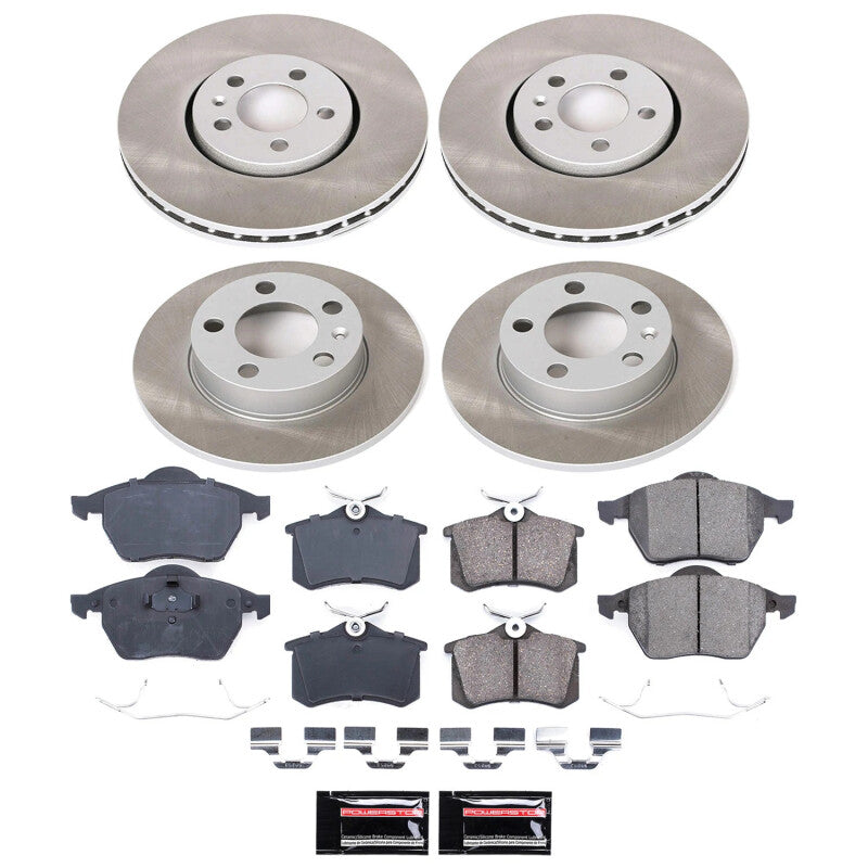 Power Stop 1999 Volkswagen Golf Front and Rear Semi-Coated Rotor Kit-thumbmail-1