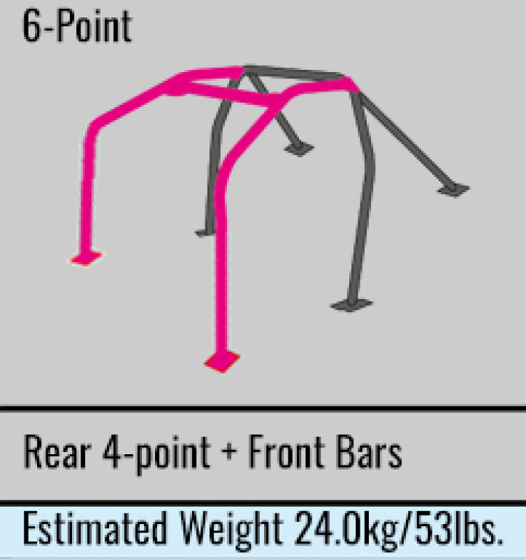 Cusco Safety21 6pt 2Pssgr BLK Thru Dash Roll Cage Nissan R33 2dr (S/O/No Cancel)-thumbmail-1