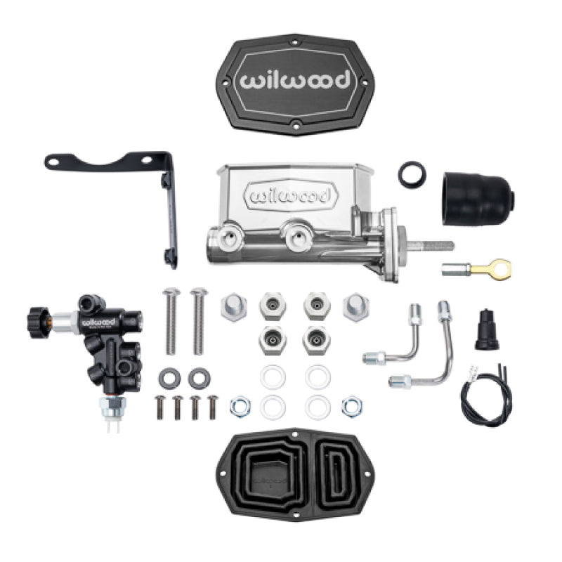 Wilwood Compact Tandem M/C Aluminum 1.00in Bore w/ Brkt/Valve/Push (Mopar) - Chrome P-coat-thumbmail-1