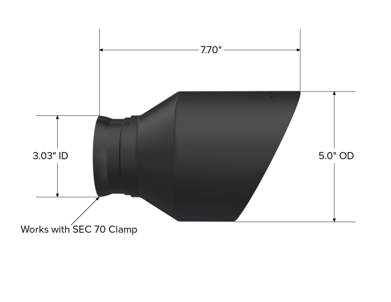 MBRP 15-23 Dodge Charger 5.7L/6.2L/6.4L T304 3in ID / 5in OD Out / 8in Length Angle Cut Black Tip-thumbmail-2